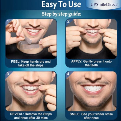 Professional Teeth Whitening Strips 7 Treatments - Peroxide Free - Non Sensitive Teeth Whitening - Pack of 14 Strips