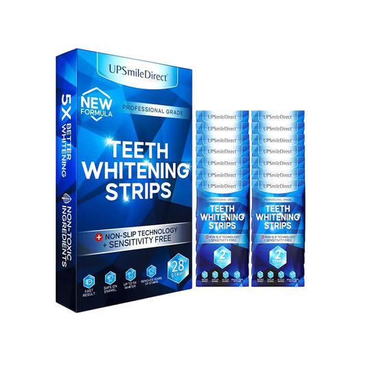 UPSmileDirect Professional Teeth Whitening Strips 14 Treatments -Enamel Safe - Non-Sensitive - 28 Peroxide-Free Strips -Dentist Formulated Teeth Kit